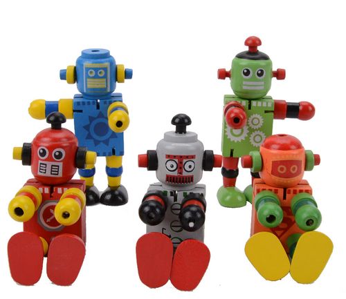 儿童益智百变机器人木制玩具批发yx549